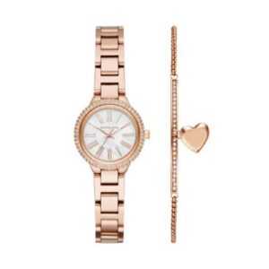 Dồng Hồ Michael Kors Chính Hãng MK3858 Taryn Rose Gold-Tone Watch Set Women's