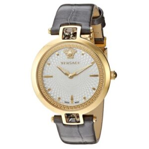 Đồng Hồ Versace Chính Hãng Nữ VAN060016 Olympo Crystal Gold IP White Dial Grey Leather Ladies Watch