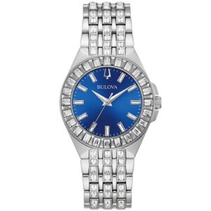 Đồng Hồ Bulova Chính Hãng Nữ 96L290 Crystal Quartz Blue Dial Ladies Watch