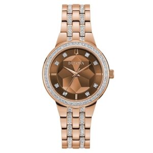 Đồng Hồ Bulova Chính Hãng Nữ 98L266 Phantom Crystal Rose Gold Dial Ladies Watch