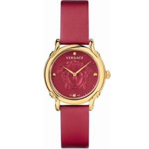 Đồng Hồ Versace Nữ Chính Hãng VEPN00220 Safety Pin Red Leather Ladies Watch