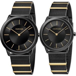 Đồng Hồ Calvin Klein Chính Hãng Nam Nữ K3M514Z1 K3M524Z1 Minimal Quartz Black Dial Couple Watch