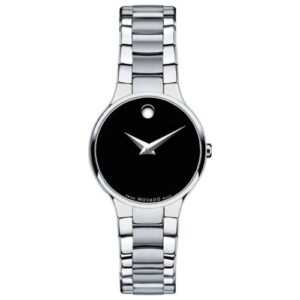 Đồng Hồ Movado Nữ Chính Hãng 0607288 Serio Quartz Black Dial Ladies Watch