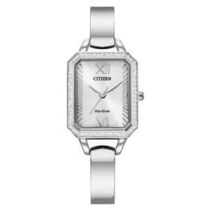 Đồng Hồ Citizen Chính Hãng Nữ EM0980-50A Silhouette Crystal Eco-Drive Silver Dial Ladies Watch