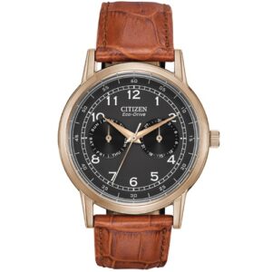 Đồng Hồ Citizen Chính Hãng Nam AO9003-08E Corso Eco-Drive Brown Leather Men's Watch