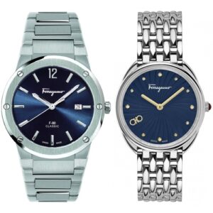 Đồng Hồ Salvatore Ferragamo Chính Hãng Nam Nữ SFDT01320 SFYN00520. Blue Dial Stainless Steel Couple Watch