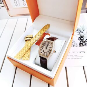 Đồng Hồ Davena Nữ Chính Hãng Leather Ladies Set Watch