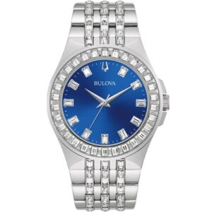 Đồng Hồ Bulova Chính Hãng Nam 96A254 Phantom Crystal Quartz Blue Dial Men's Watch