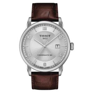 Đồng Hồ Tissot Chính Hãng Nam T086.407.16.037.00 T0864071603700 Luxury Powermatic 80 Automatic Silver Dial Brown Leather Men's Watch
