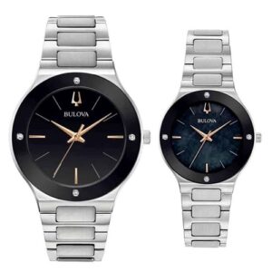 Đồng Hồ Bulova Chính Hãng Nam Nữ 96E117 96R231 Diamond Accent Couple Watch