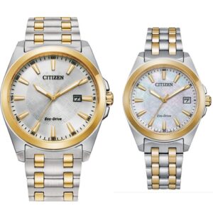 Đồng Hồ Citizen Chính Hãng Nam Nữ BM7534-59A EO1224-54D Eco-Drive Corso Two-Tone Couple Watch