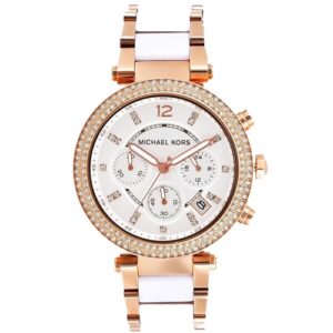 Đồng Hồ Michael Kors Nữ Chính Hãng MK5774 Parker Chronograph White Dial Ladies Watch