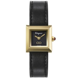 Đồng Hồ Salvatore Ferragamo Chính Hãng Nữ SFYC00321 Gancini Stones Black Leather Ladies Watch