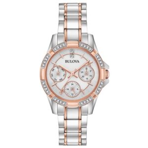 Đồng Hồ Bulova Chính Hãng Nữ 98N110 Quartz Crystal Accents Two-Tone Ladies Watch