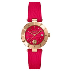 Đồng Hồ Versus by Versace Chính Hãng Nữ VSP772318 New Logo Quartz Red Leather Ladies Watch