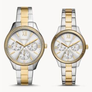 Đồng Hồ Fossil Chính Hãng Nam Nữ BQ2737SET His and Hers Multifunction Two-Tone Stainless Steel Couple Watch
