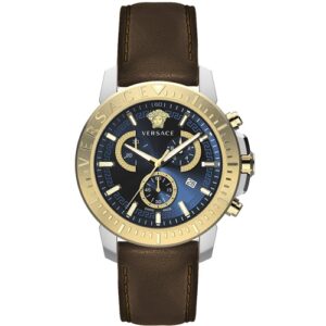 Đồng Hồ Versace Nam Chính Hãng VE2E00221 Chronograph Quartz Blue Dial Men's Watch