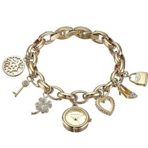 Đồng Hồ Anne KleinNữ Chính Hãng 10-7604CHRM Gold-tone Dial Gold Tone Charm Bracelet Ladies Watch