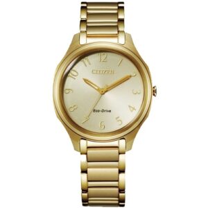 Đồng Hồ Citizen Chính Hãng Nữ EM0752-54P Eco-Drive Champagne Dial Ladies Watch