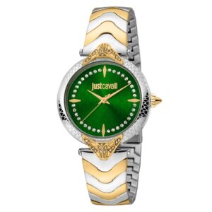 Đồng Hồ Just Cavalli Chính Hãng JC1L238M0105 Animalier Green Dial Stainless Steel Ladies Watch