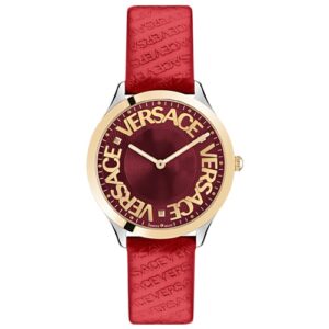 Đồng Hồ Versace Nữ Chính Hãng VE2O00222 Logo Halo Red Leather Ladies Watch