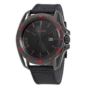 Đồng Hồ Calvin Klein Chính Hãng Nam K5Y31ZB1 Earth Black Dial Black Nylon Men's Watch