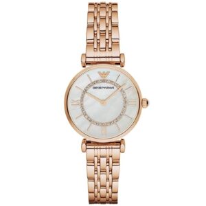 Đồng Hồ Emporio Armani Chính Hãng Nữ AR1909 Two-Hand Rose Gold-Tone Stainless Steel Ladies Watch