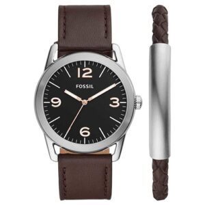 Đồng Hồ Fossil Nam Chính Hãng BQ2465SET Ledger Three-Hand Brown Leather Men's Watch