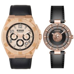 Đồng Hồ Versus by Versace Nam Nữ Chính Hãng VSPEW0319 VSPQ14821 Black Leather Couple Watch