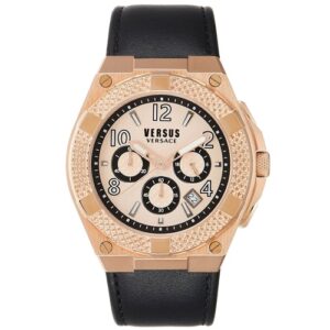 Đồng Hồ Versus by Versace Nam Chính Hãng VSPEW0319 Esteve Black Leather Men's Watch