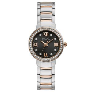 Đồng Hồ Bulova Chính Hãng Nữ 98L272 Quartz Crystal Accent Two-Tone Ladies Watch