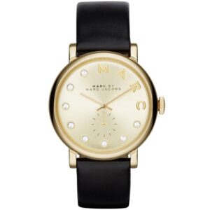 Đồng Hồ Marc Jacobs Chính Hãng Nữ MBM1399 Baker Gold Tone Black Leather Ladies Watch