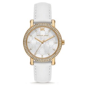 Đồng Hồ Michael Kors Nữ Chính Hãng MK2985 Corey Three-Hand White Leather Ladies Watch