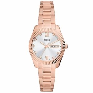 Đồng Hồ Fossil Chính Hãng Nữ ES5200 Scarlette Three-Hand Day-Date Rose Gold-Tone Stainless Steel Ladies Watch