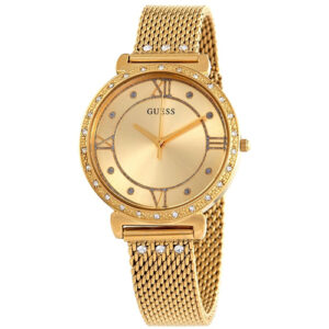 Đồng Hồ Guess Nữ Chính Hãng W1289L2 Jewel Quartz Crystal Gold Dial Ladies Watch