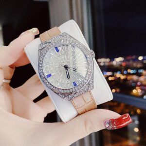 Đồng Hồ Hanboro Chính Hãng Nữ Silver Dial Leather Ladies Watch