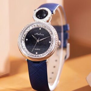 Đồng Hồ Melissa Nữ Chính Hãng Blue Leather Ladies Watch