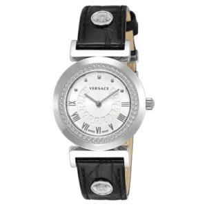 Đồng Hồ Versace Chính Hãng Nữ P5Q99D001S009 Vanity Black Leather Ladies Watch