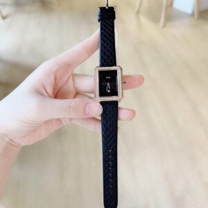 Đồng Hồ X-cer Chính Hãng Nữ Crystal Black Leather Ladies Watch