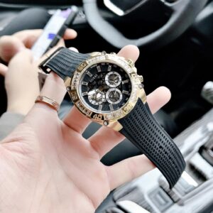 Đồng Hồ Guess Chính Hãng Nam Multifunction Black Silicone Men's Watch