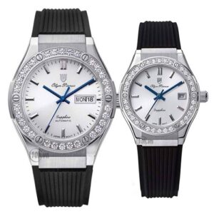 Đồng Hồ Olym Pianus Chính Hãng Nam Nữ OP990-45ADGS-GL-T OP990-45DLS-GL-T Black Silicone Couple Watch