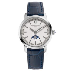 Đồng Hồ Frederique Constant Chính Hãng Nữ FC-206SW1S6 Slimline Moonphase Blue Leather Ladies Watch