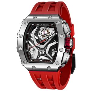 Đồng Hồ Tsar Bomba Chính Hãng Nam TB8204Q Tonneau Chronograph Rubber Men's Watch