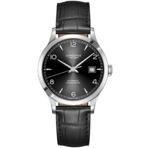 Đồng Hồ Longines Chính Hãng Nam L2.820.4.56.2 L28204562 Record Collection Black Leather Men's Watch