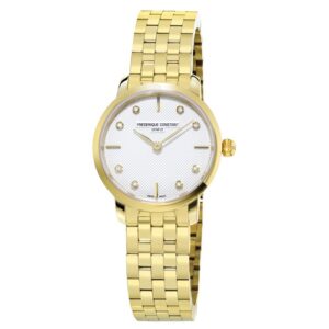 Đồng Hồ Frederique Constant Chính Hãng Nữ FC-200STDS5B Slimline Quartz Diamond White Dial Ladies Watch