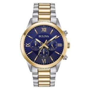 Đồng hồ Bulova Nam Chính Hãng 98A220 Chronograph Two-Tone Blue Dial Men's Watch