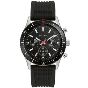 Đồng Hồ Bulova Chính Hãng Nam 98A267 Precisionist Black Silicone Men's Watch