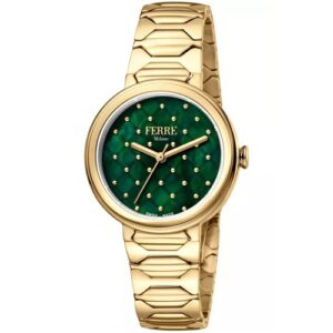 Đồng Hồ Ferre Milano Chính Hãng Nữ FM1L124M0071 Gold Stainless Steel Ladies Watch