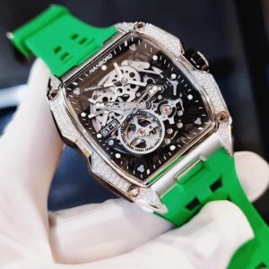 Đồng Hồ Hanboro Chính Hãng Nam Green Silicone Men’s Watch
