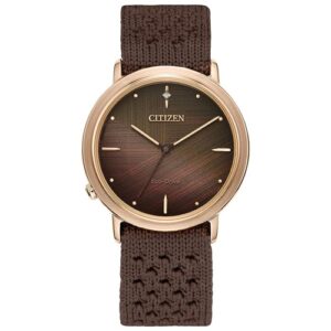 Đồng Hồ Citizen Chính Hãng Nữ EM1003-05X Ecosphere Eco-Drive Brown Ladies Watch